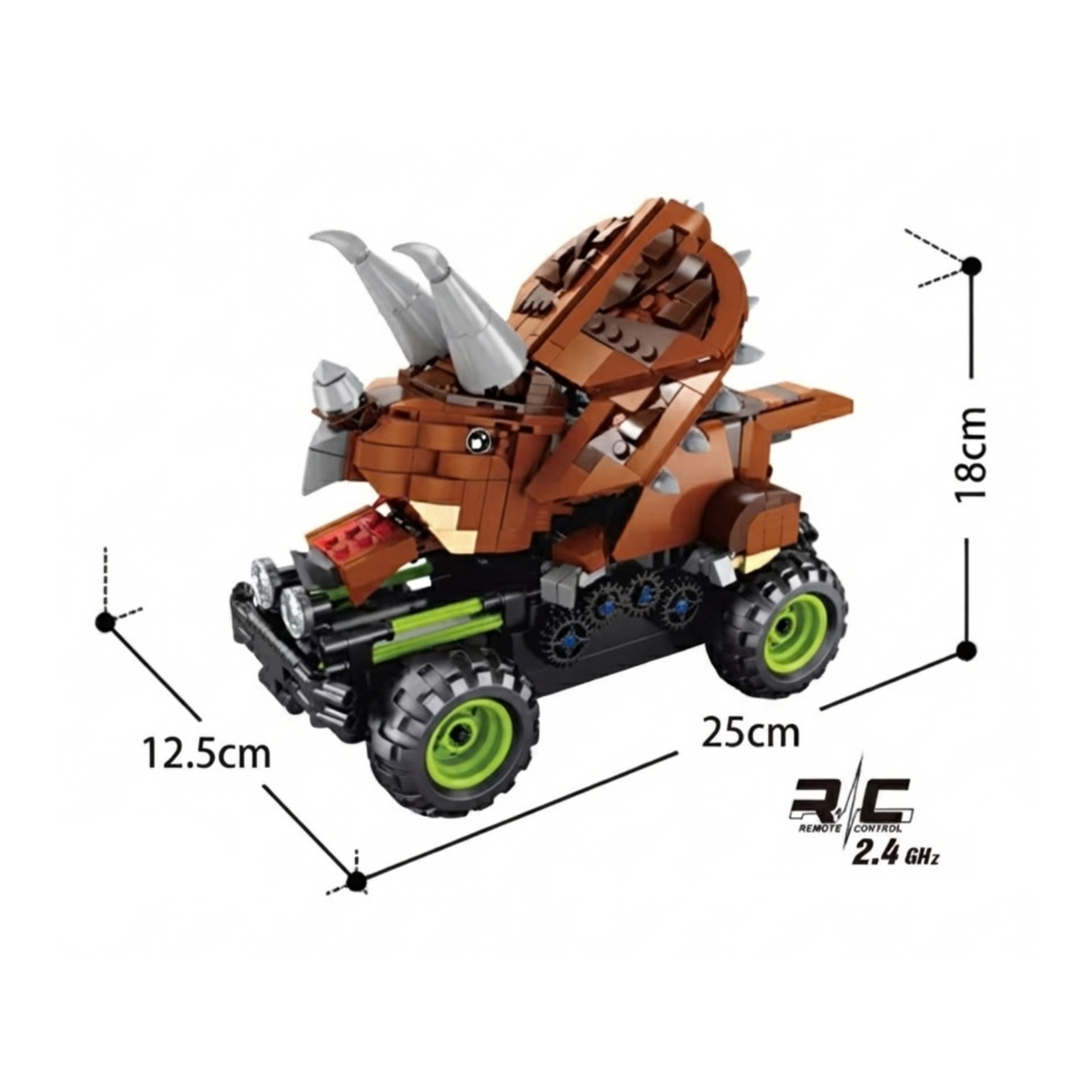 Carro Control Remoto Armable Dinosaurio Tricertatops 578 Pcz