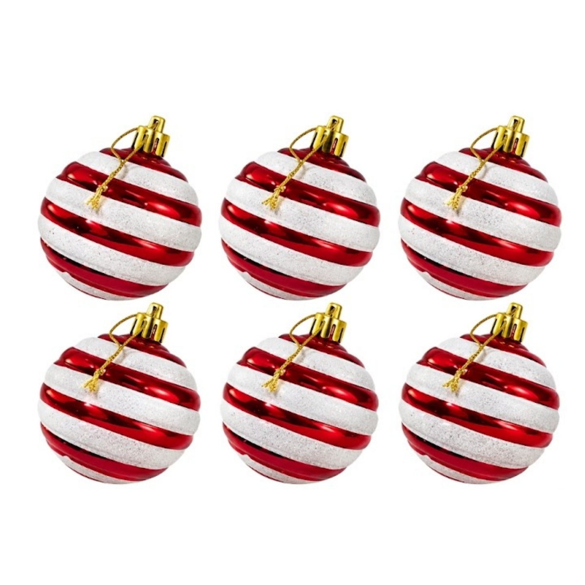 Adorno Bola Navideña A Rayas Estilo Caramelo Set X6 Agregar a favoritos BAJÓ DE PRECIO