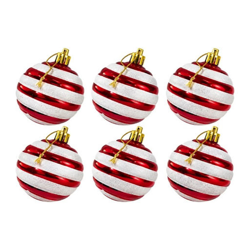 Adorno Bola Navideña A Rayas Estilo Caramelo Set X6 Agregar a favoritos BAJÓ DE PRECIO