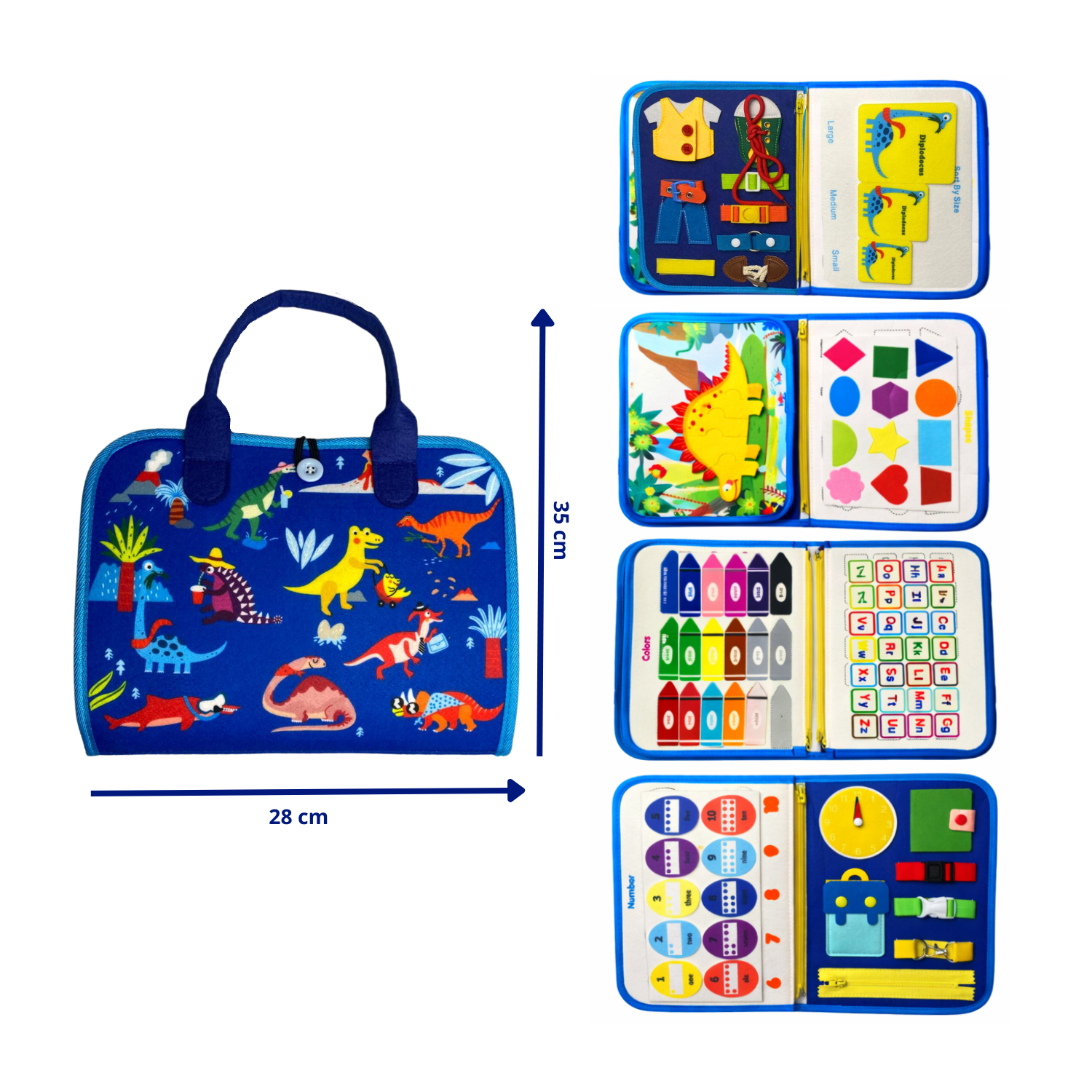 Libro Montessori Tablero Sensorial Educativo Motricidad Fina