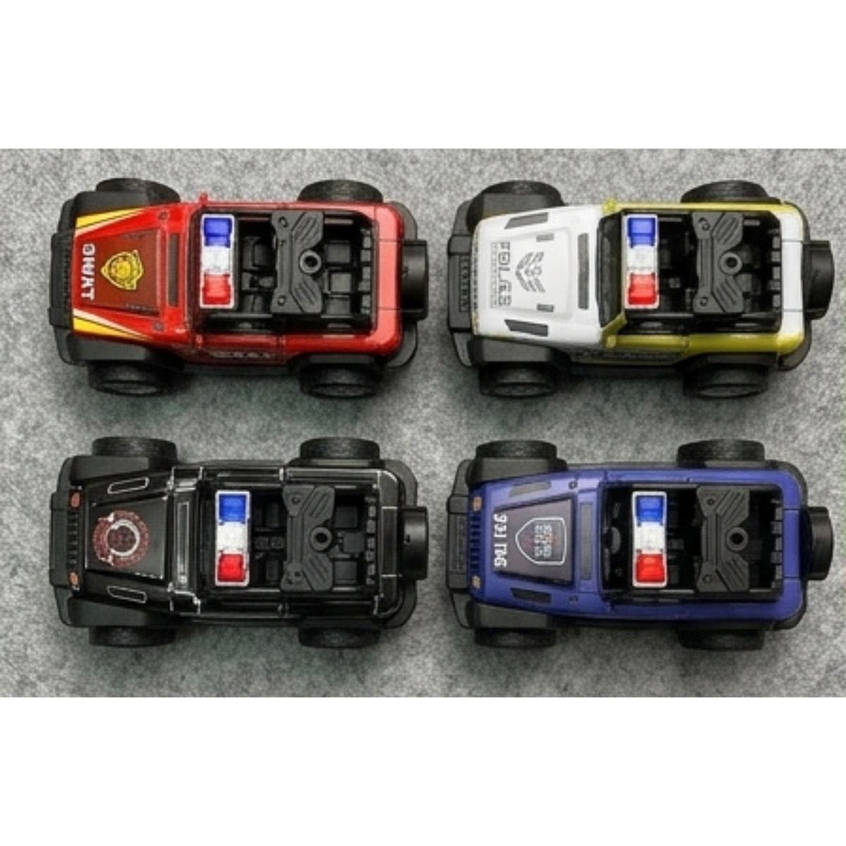 Juego De Camionetas 4x4 Policia De Impulso Set X4