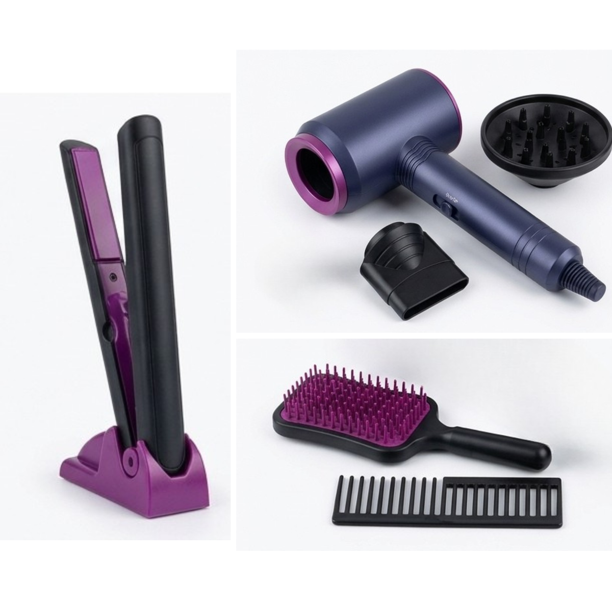 Set Peluquería Infantil 3 En 1 Secador Plancha Y Accesorios