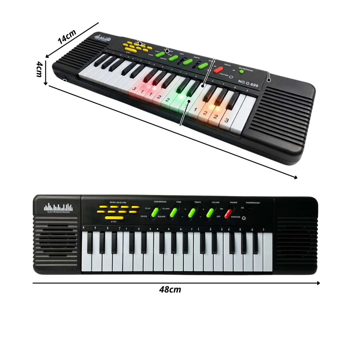 Teclado Musical Electrónico Infantil De 32 Teclas Micrófono