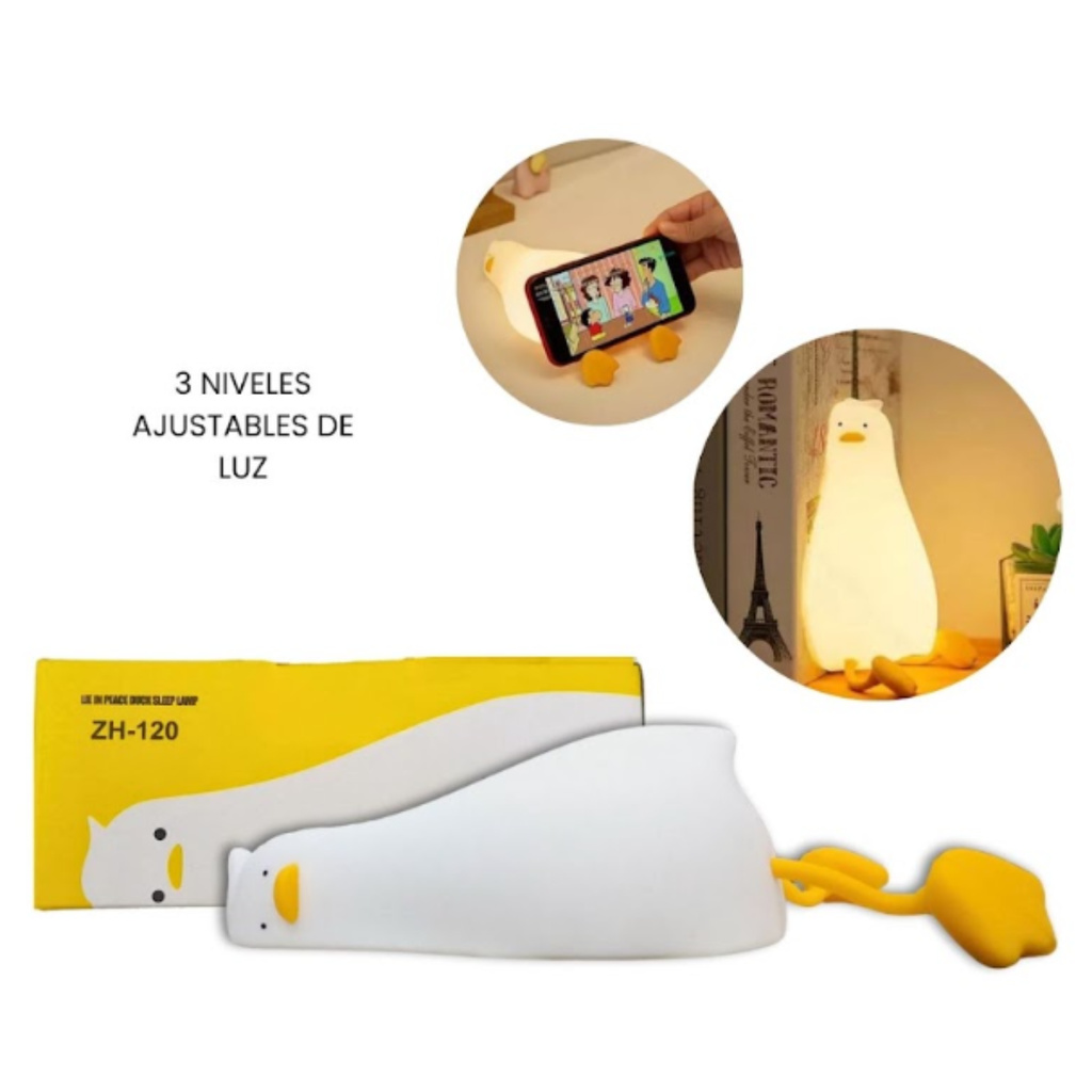 Lámpara LED Patico en Goma / Silicona con 3 Toques
