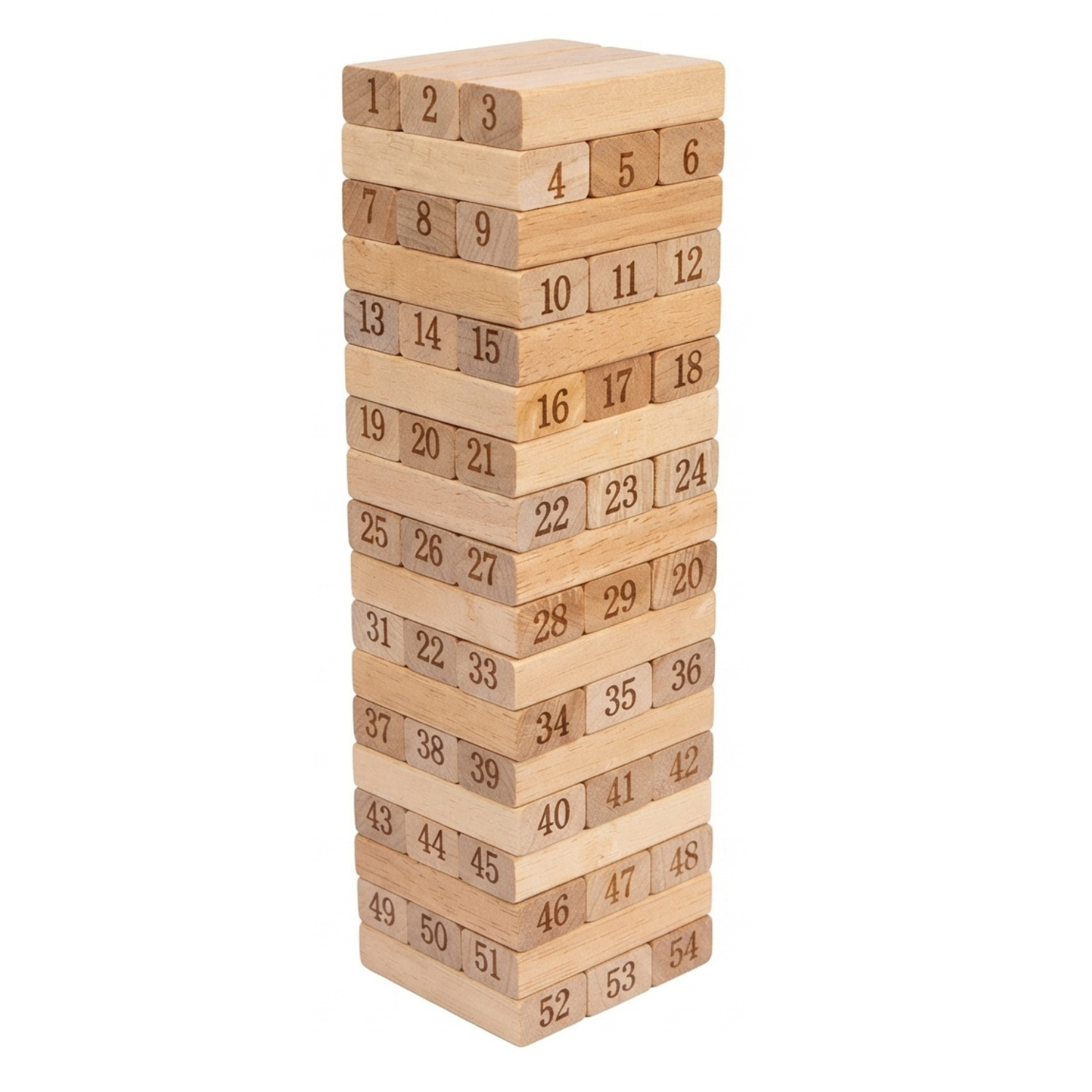 Juego Jenga De Madera Didáctico Grande 54 Piezas