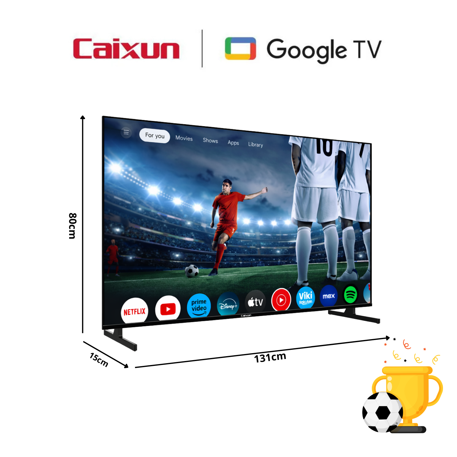 Televisor CAIXUN 55 pulgadas LED UHD 4K Smart TV C55KAUG