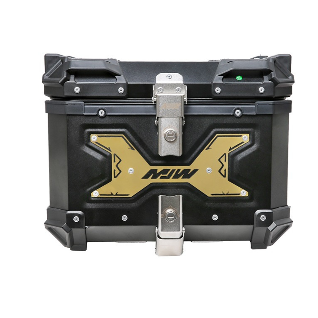 Maletero Premium MJW 45 Litros Aluminio Negro con Dorado