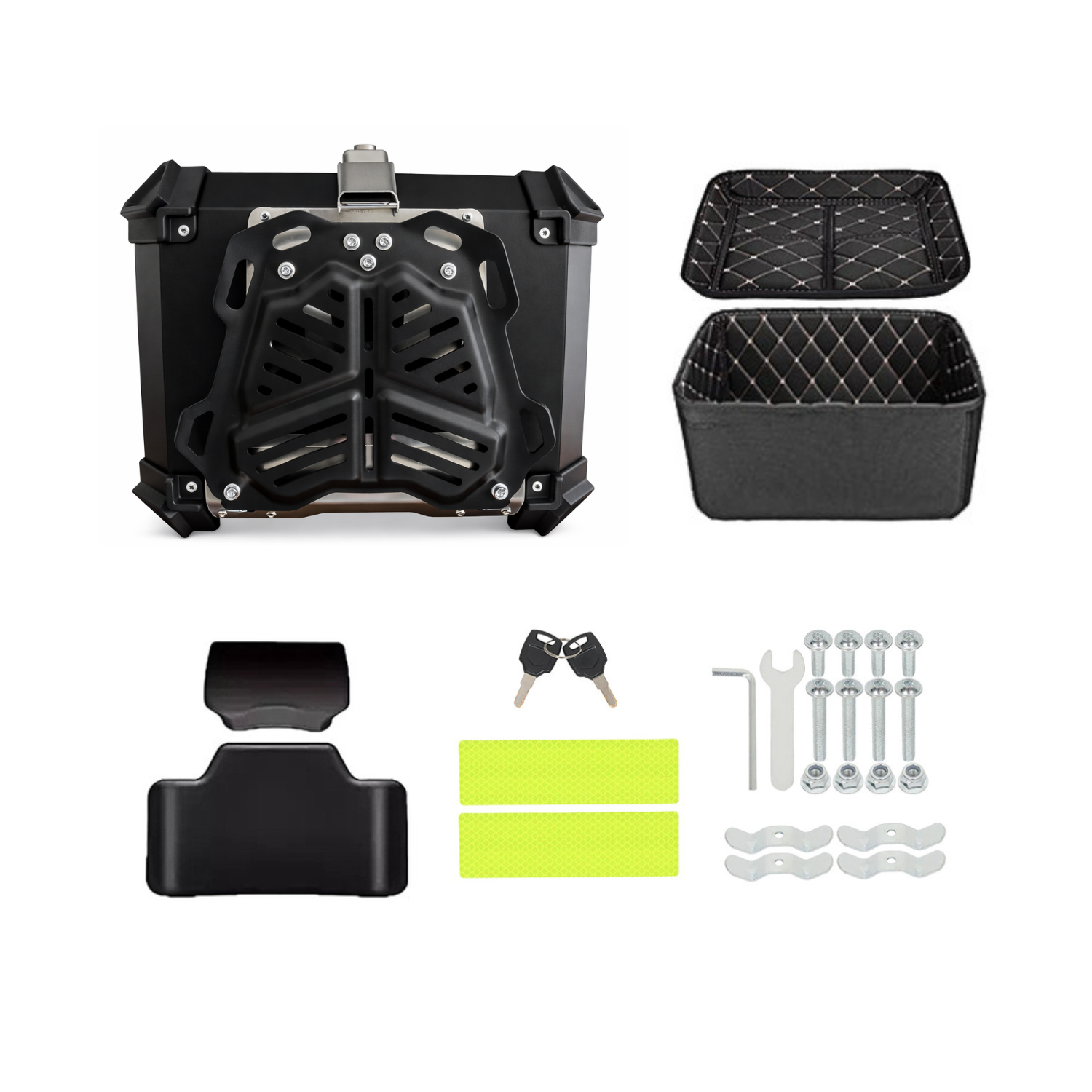 Maletero Premium MJW 45 Litros Aluminio Negro con Dorado