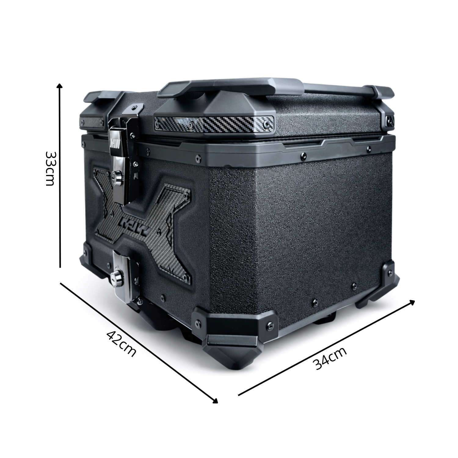 Maletero Premium MJW 45 Litros Aluminio / Diseño Texturizado