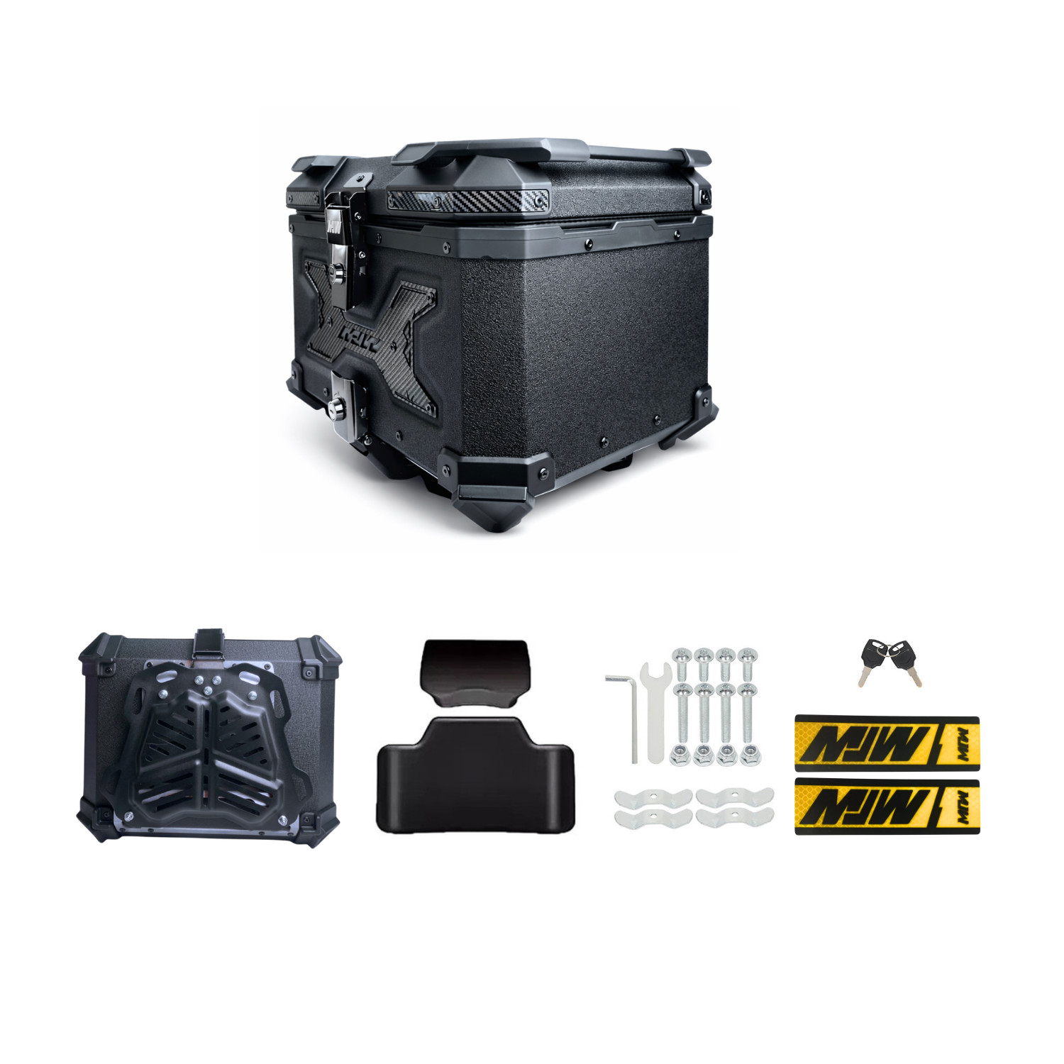 Maletero Premium MJW 45 Litros Aluminio / Diseño Texturizado