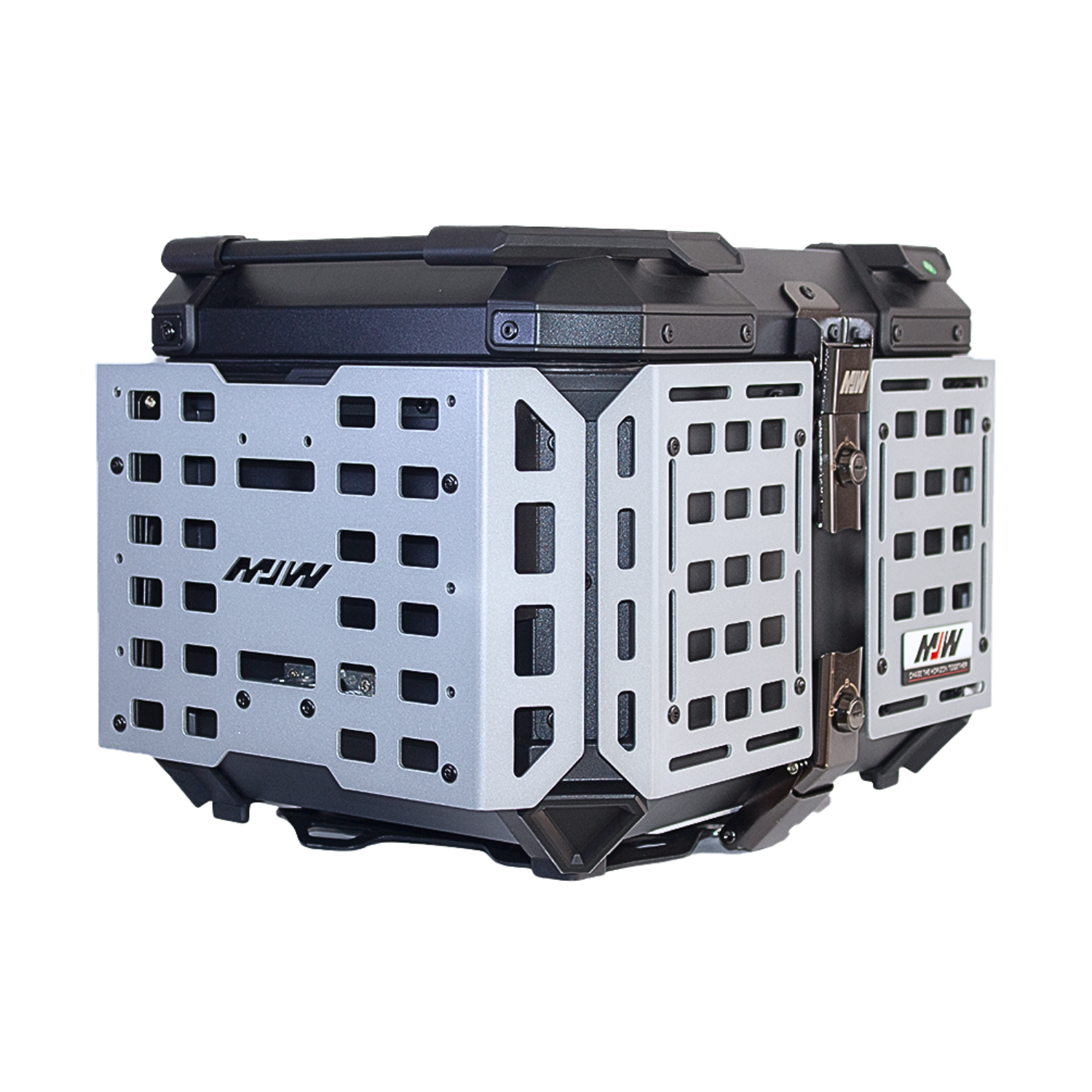 Maletero MJW Profesional 45 Litros Aluminio Blindado Negro Plata