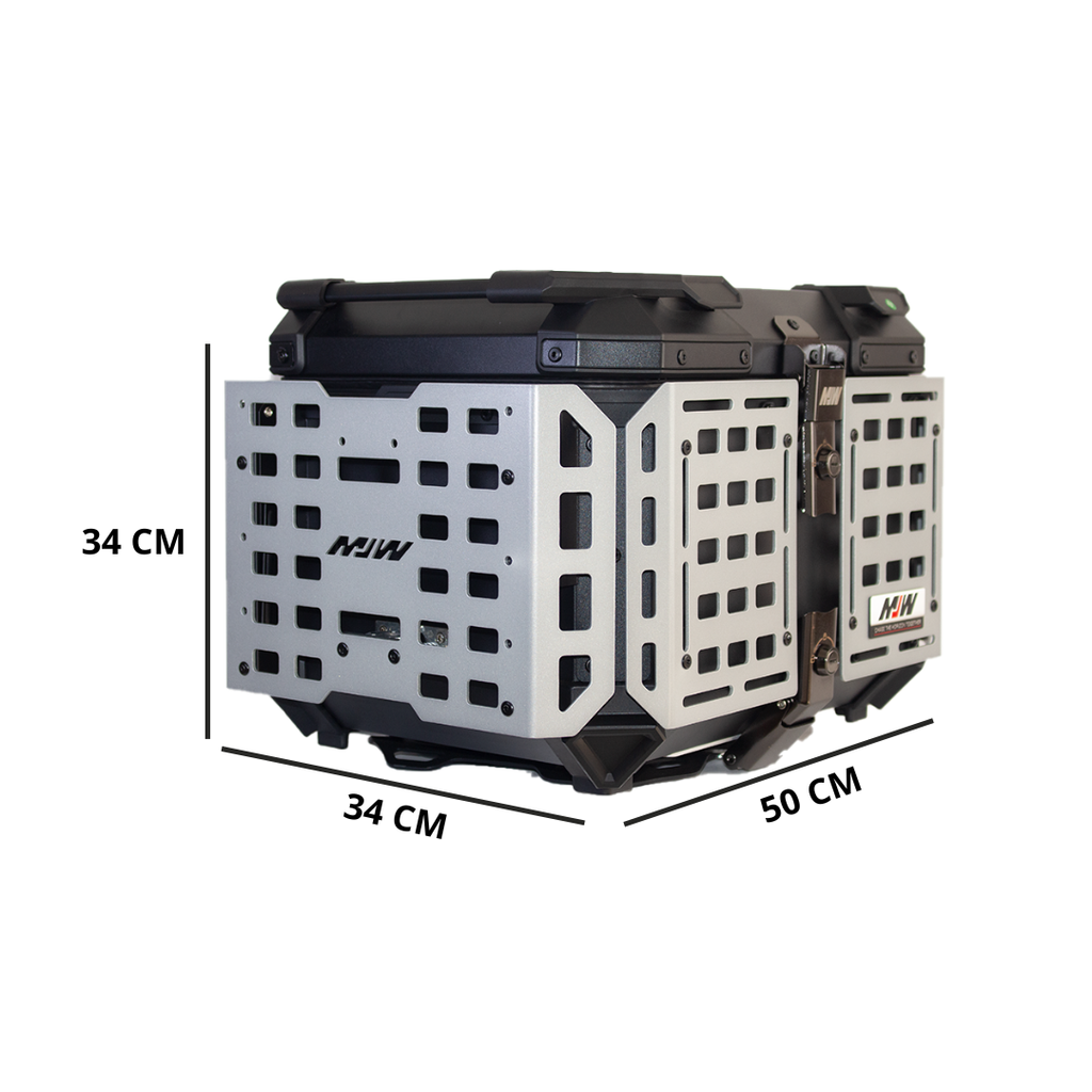Maletero MJW Profesional 45 Litros Aluminio Blindado Negro Plata