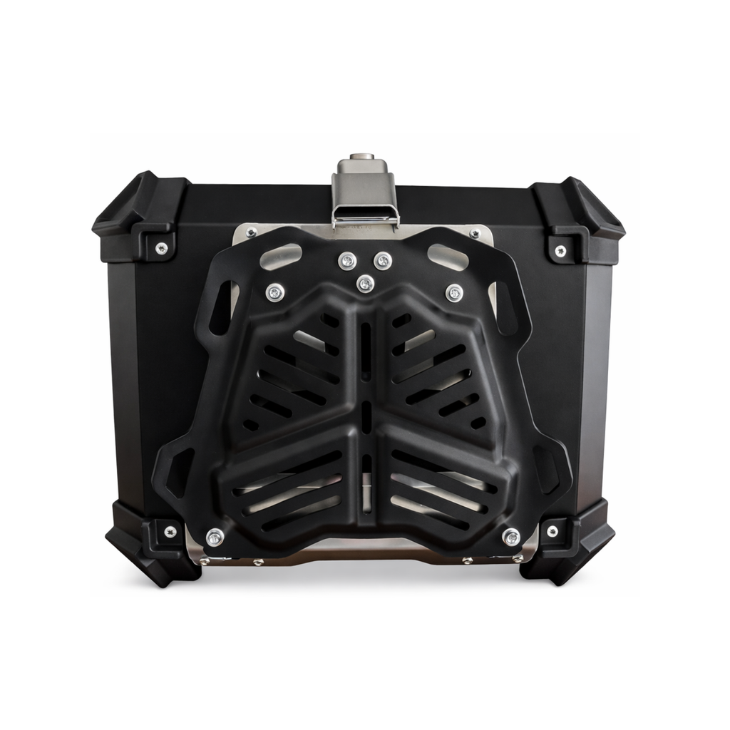 Maletero Premium MJW 55 Litros Aluminio Negro Con Diseño