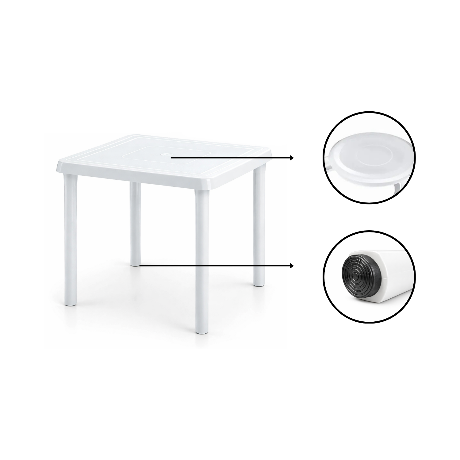 Mesa Plastica Brisna Cuadrada 74x74cm