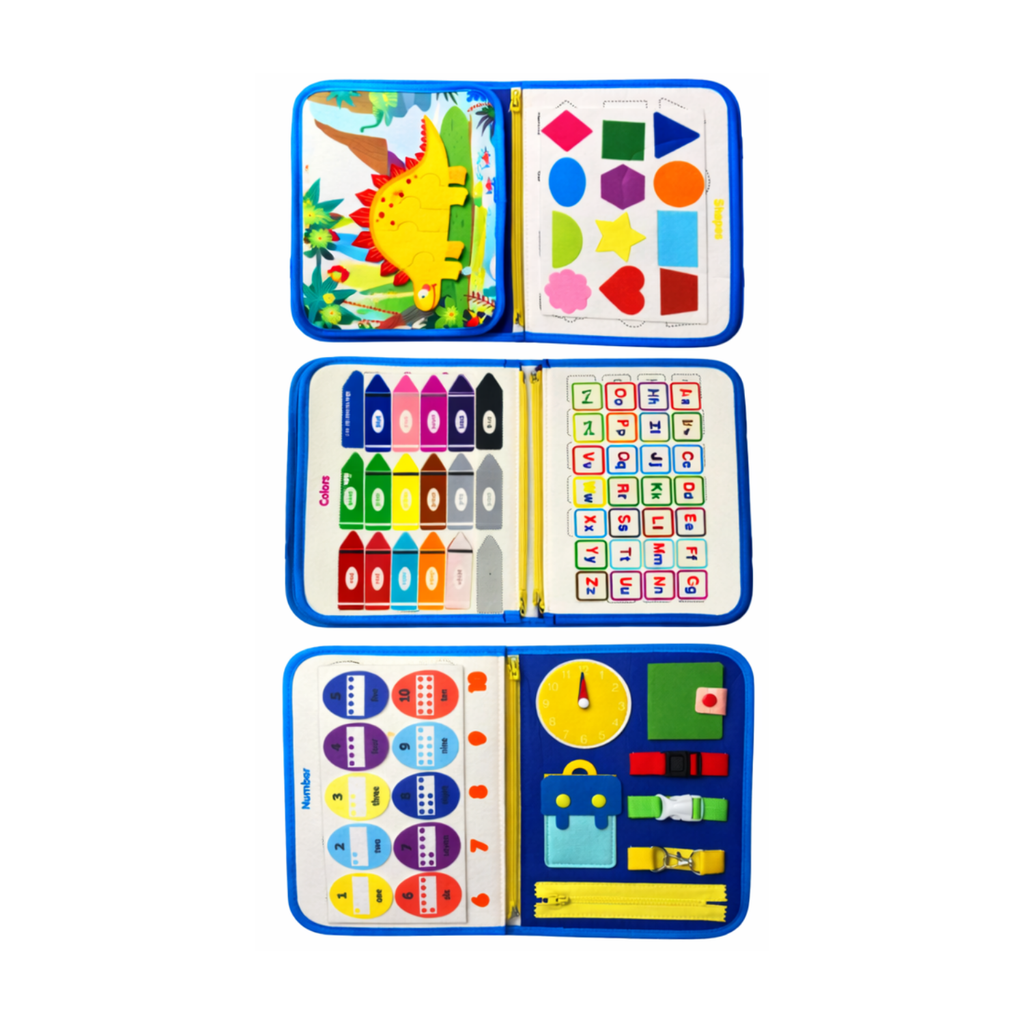 Libro Montessori Tablero Sensorial Educativo Motricidad Fina