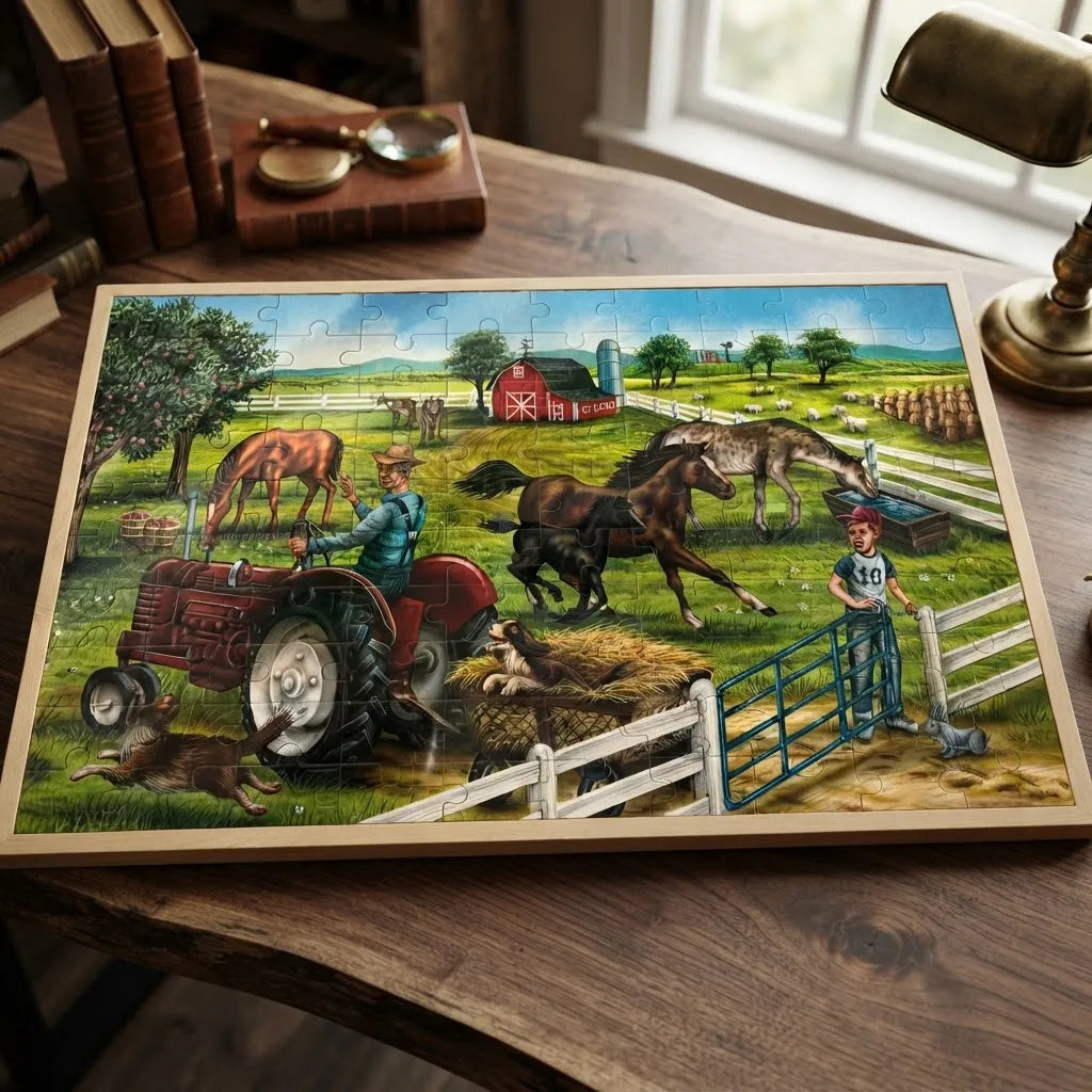 Rompecabezas Tractor 100 Piezas Para Niños