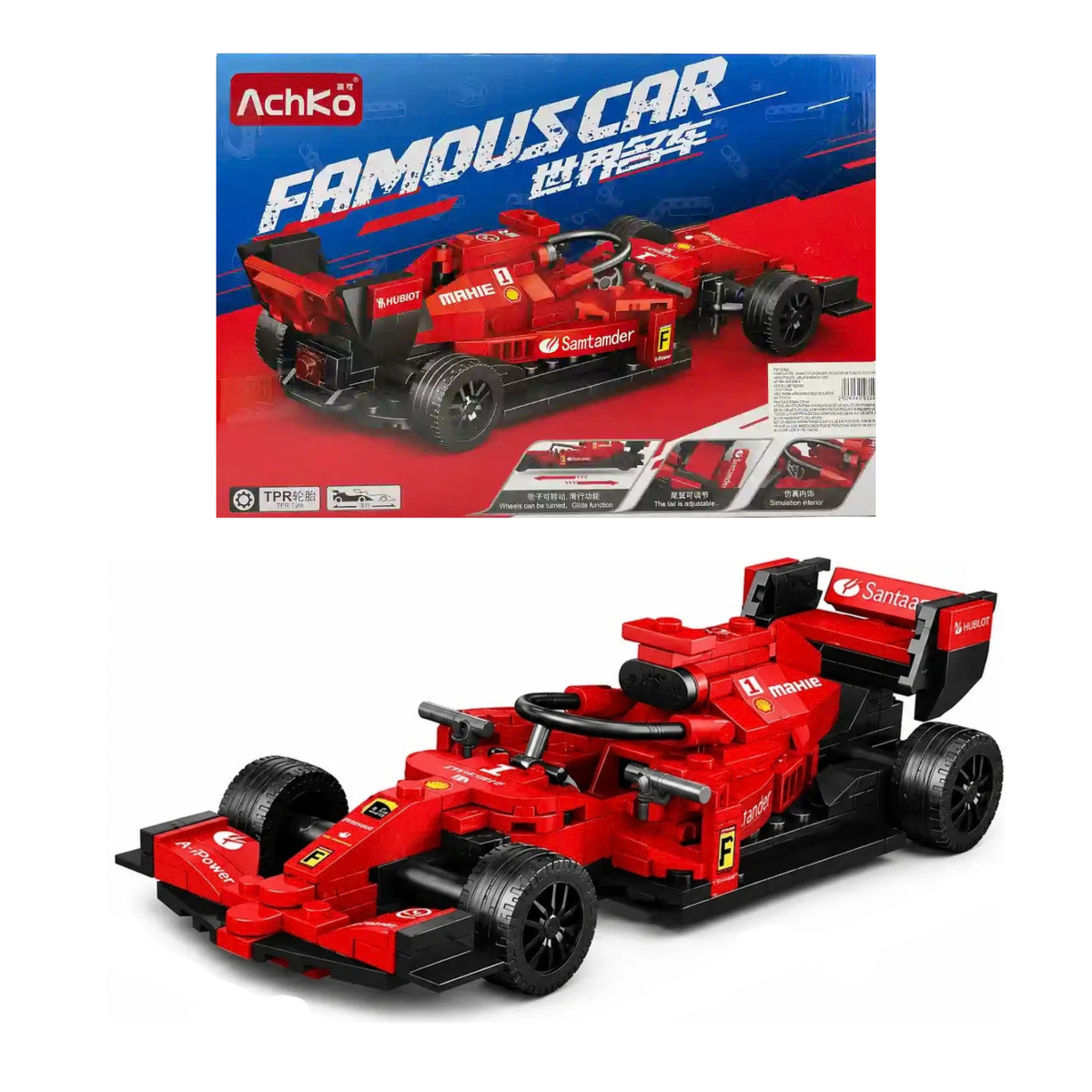 237 Fichas Bloques Para Armar Auto De Carreras