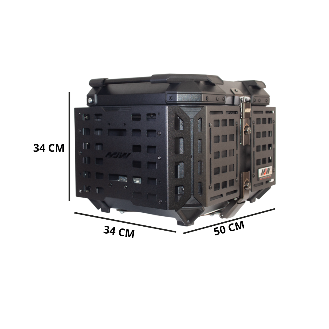 Maletero Profesional MJW 55 Litros Aluminio Negro Mate