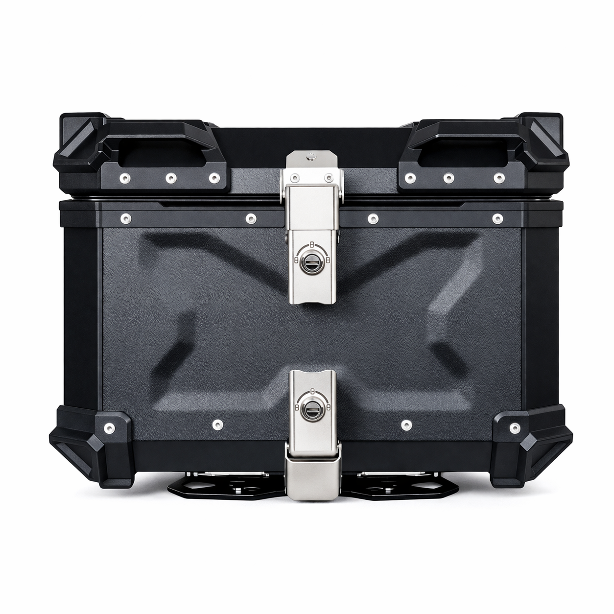 Maletero Premium MJW 55 Litros Aluminio Negro Con Diseño