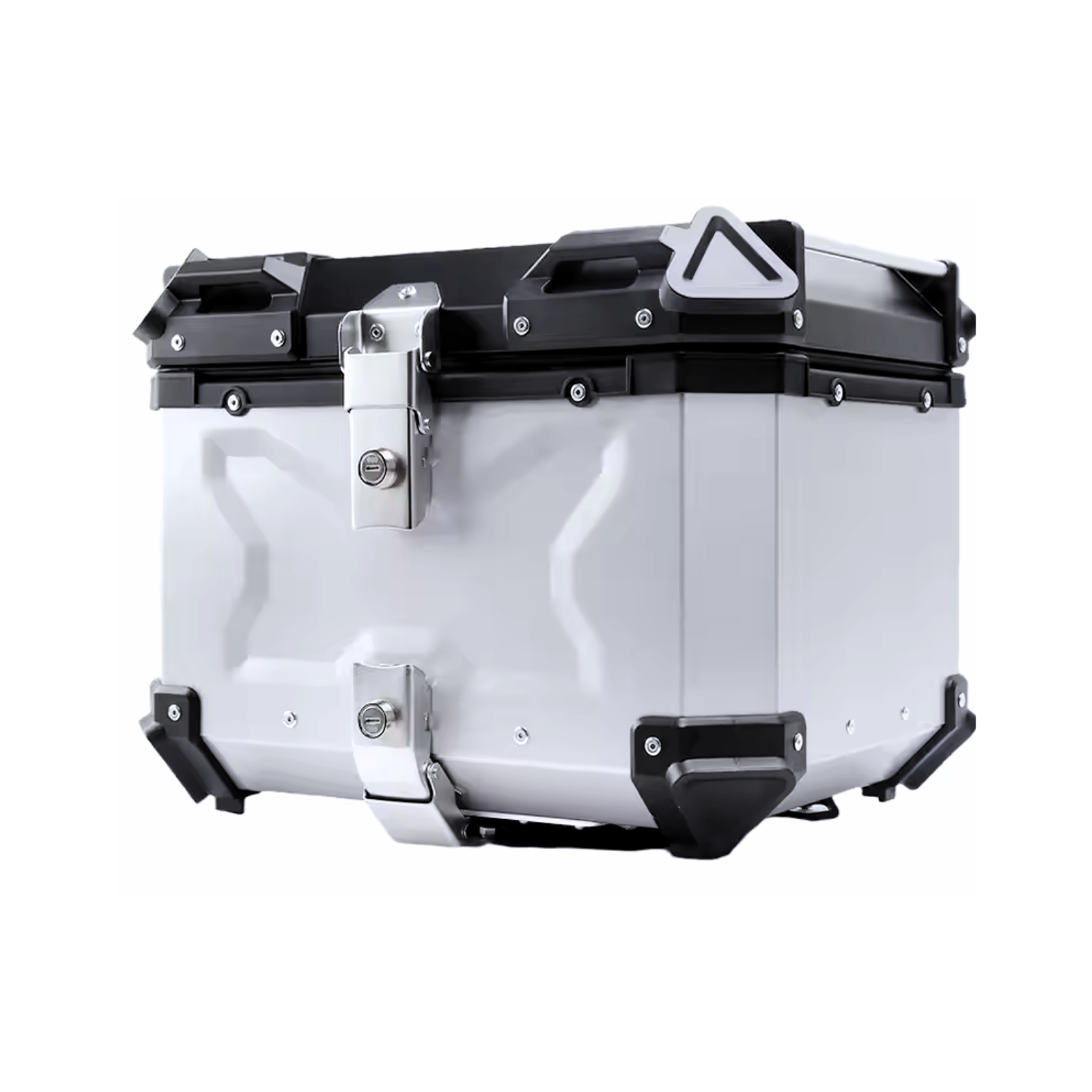 Maletero Premium Mjw 55 Litros Aluminio Plateado Con Diseño