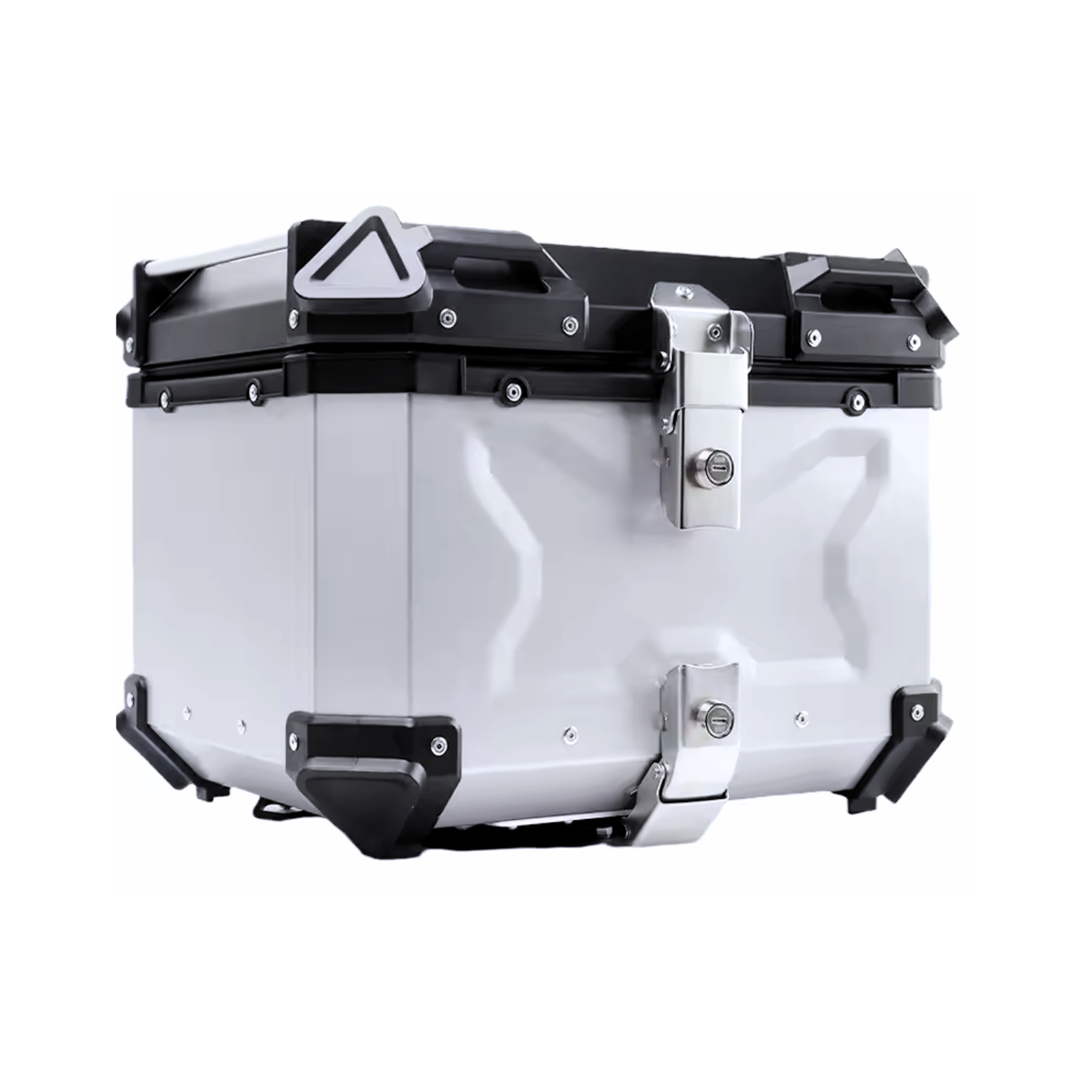 Maletero Premium Mjw 55 Litros Aluminio Plateado Con Diseño