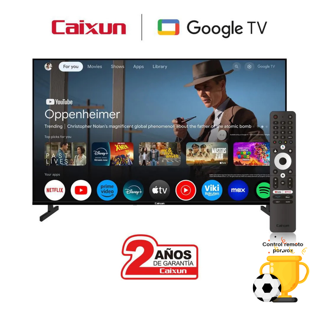 Televisor CAIXUN 55 pulgadas LED UHD 4K Smart TV C55KAUG