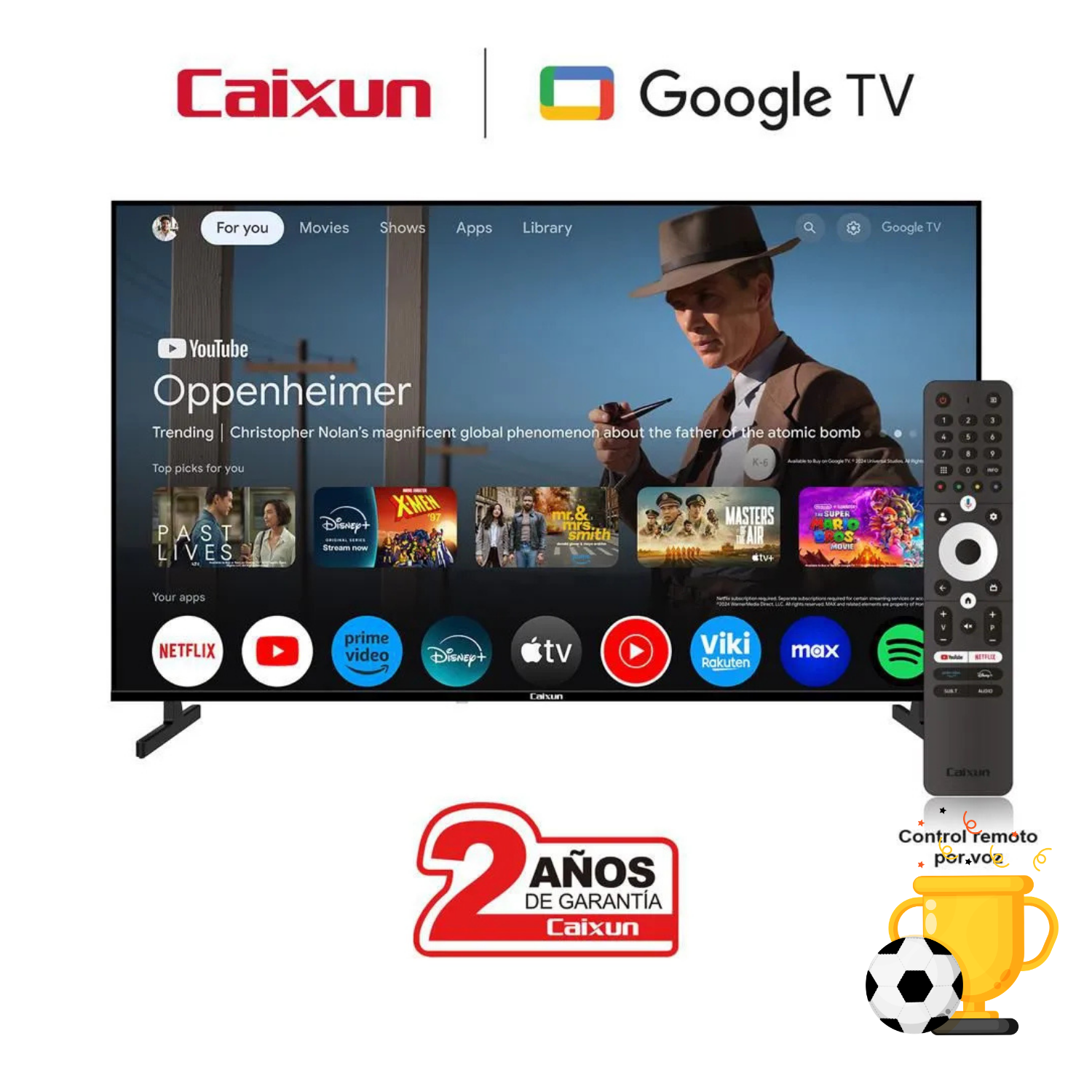 Televisor CAIXUN 55 pulgadas LED UHD 4K Smart TV C55KAUG