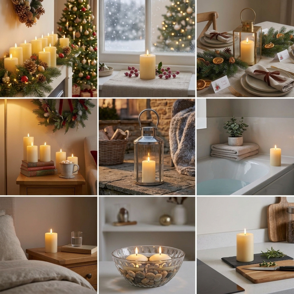 12 Velas Led 10 Cm Multifuncional Luz Amarilla Con Pila