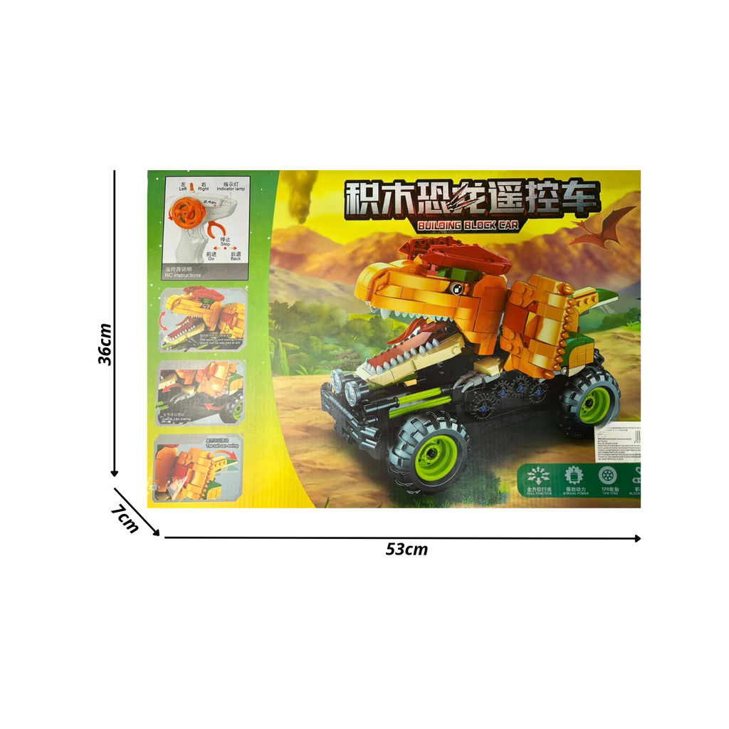 Carro A Control Remoto Armable Dinosaurio De 586 Piezas