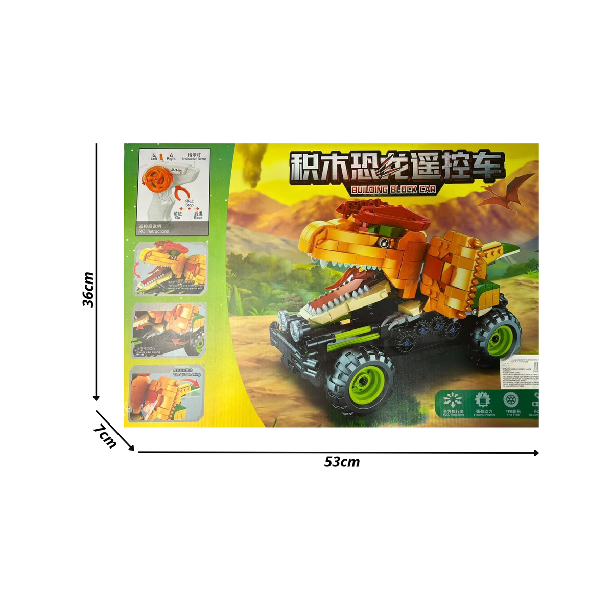 Carro A Control Remoto Armable Dinosaurio De 586 Piezas