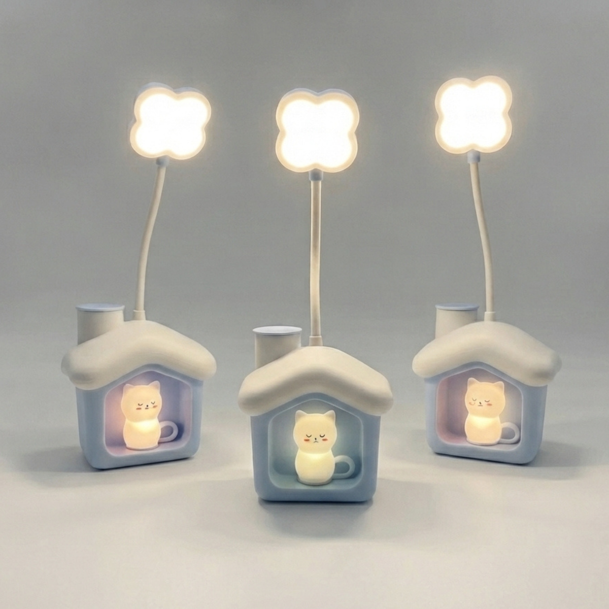 Lampara Led De Mesa Casita 3 en 1