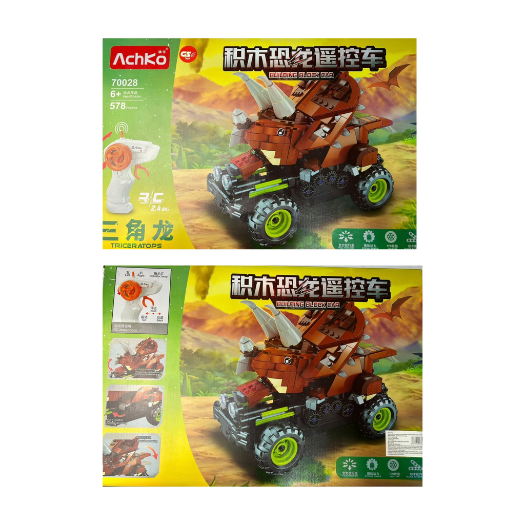 Carro Control Remoto Armable Dinosaurio Tricertatops 578 Pcz