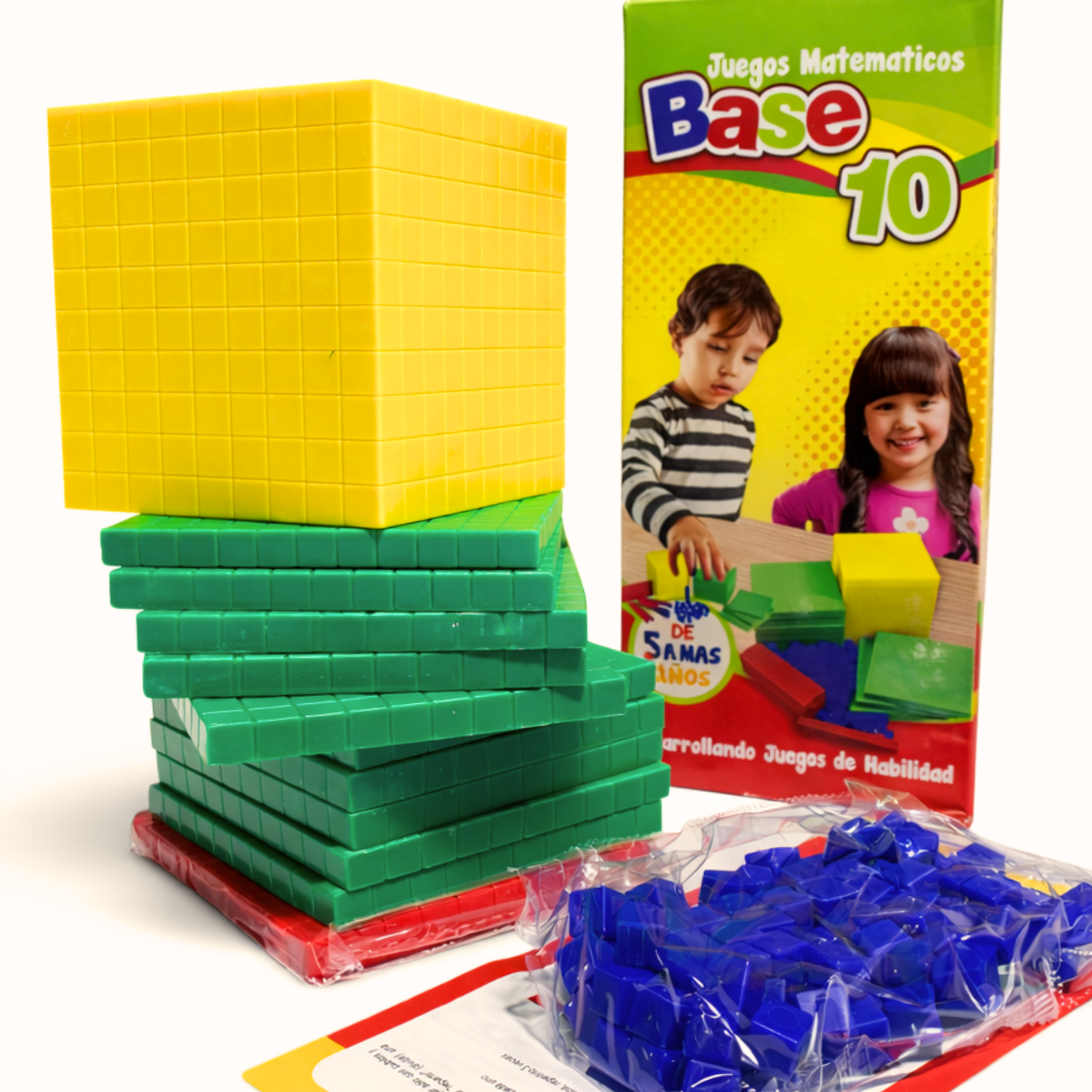 Juego De Cubos Matemáticos Base De 10 Bloques De Plástico
