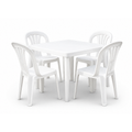 Combo Mesa + 4 Sillas Marca Brisna Blanco