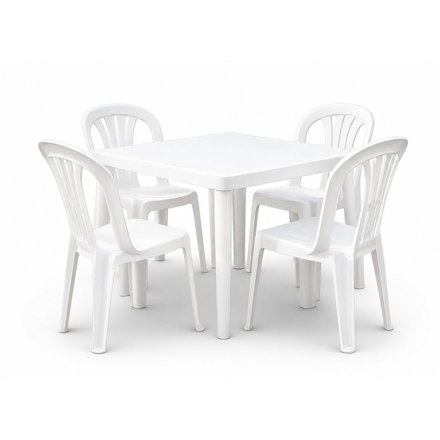 Combo Mesa + 4 Sillas Marca Brisna Blanco