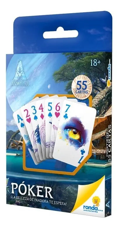 Juego De Cartas 'Póker Avatar' Ronda – 55 Cartas Plásticas Numeradas
