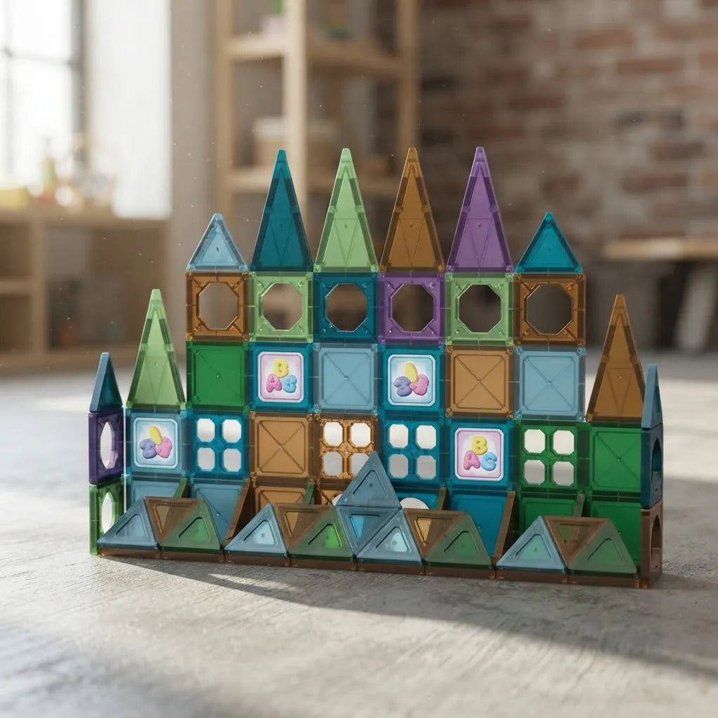 Bloques Magnéticos Fichas De Construcción Infantil 71 Piezas