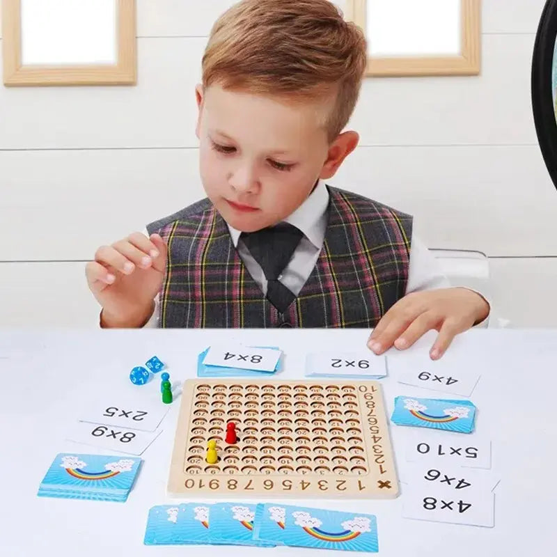 Tablero Didáctico de Multiplicación en Madera