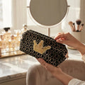 Cosmetiquera Neceser De Terciopelo Elegante Diseño Corona Black/ Gold