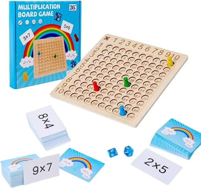 Tablero Didáctico de Multiplicación en Madera