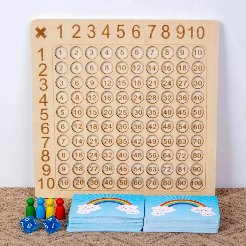 Tablero Didáctico de Multiplicación en Madera