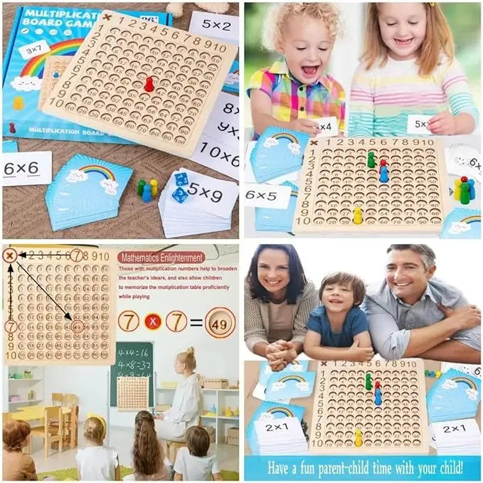 Tablero Didáctico de Multiplicación en Madera