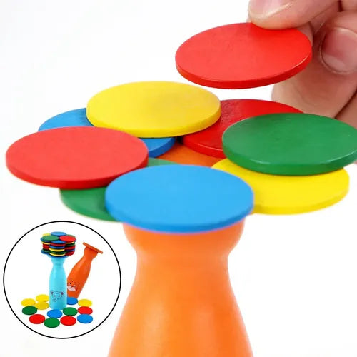 Juego de Equilibrio Jenga Botella Fichas de Colores