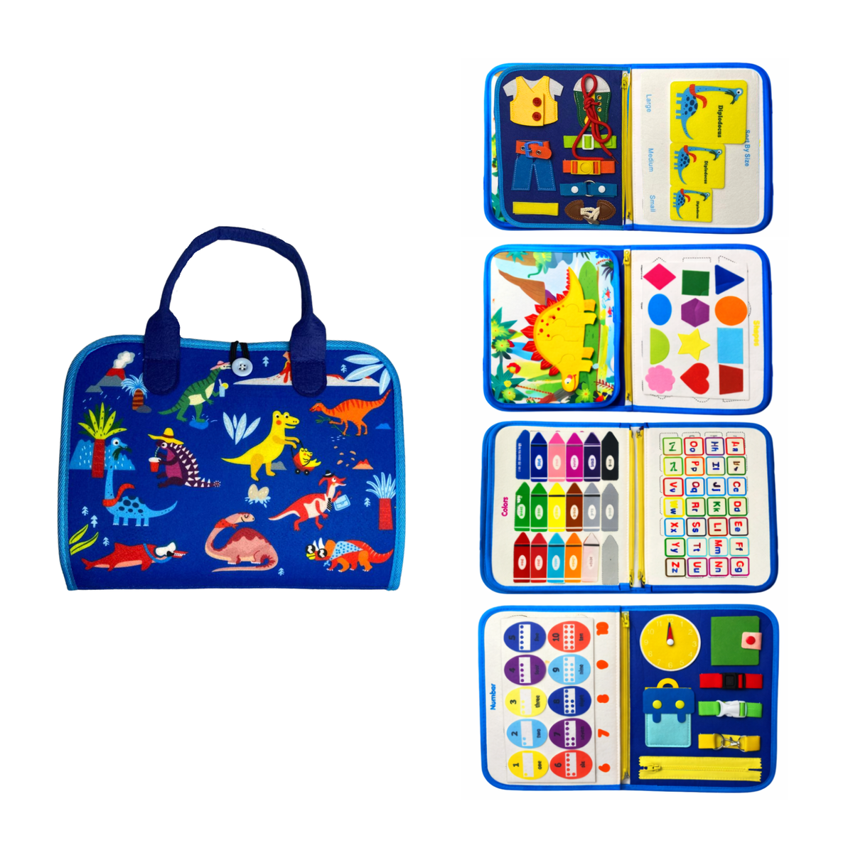 Libro Montessori Tablero Sensorial Educativo Motricidad Fina