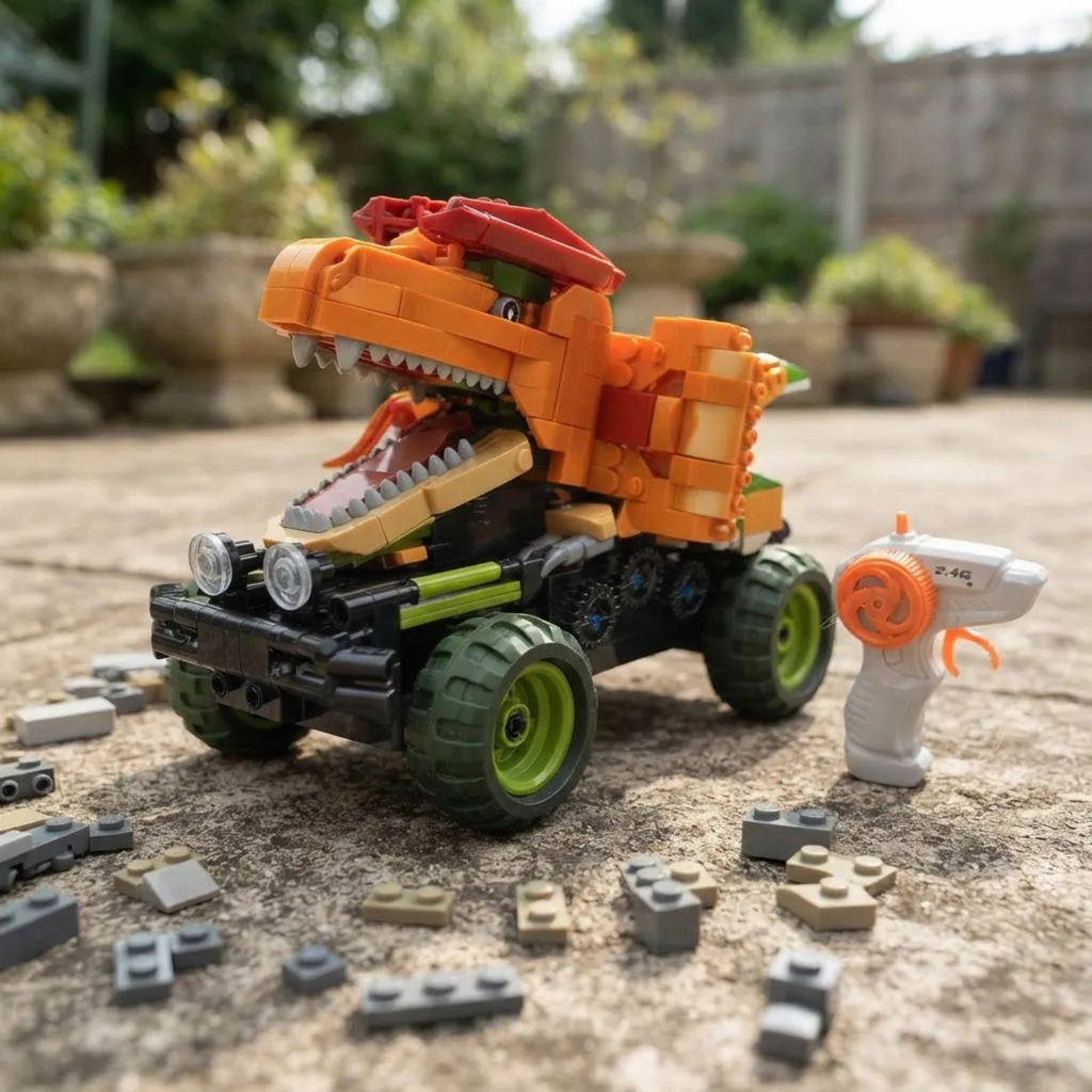 Carro A Control Remoto Armable Dinosaurio De 586 Piezas