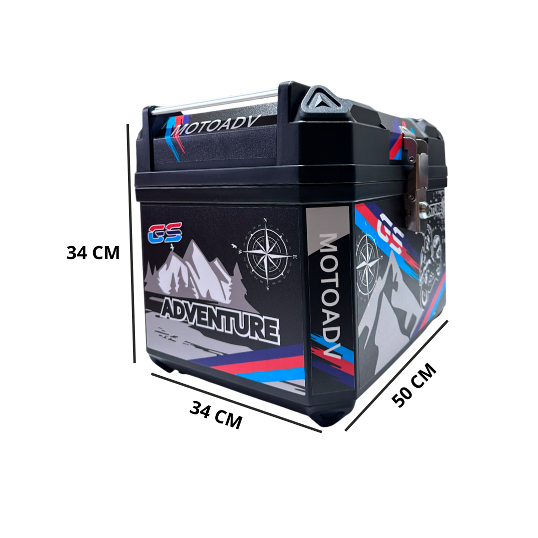 Maletero Estampado 55 Litros Negro Para Moto MJW