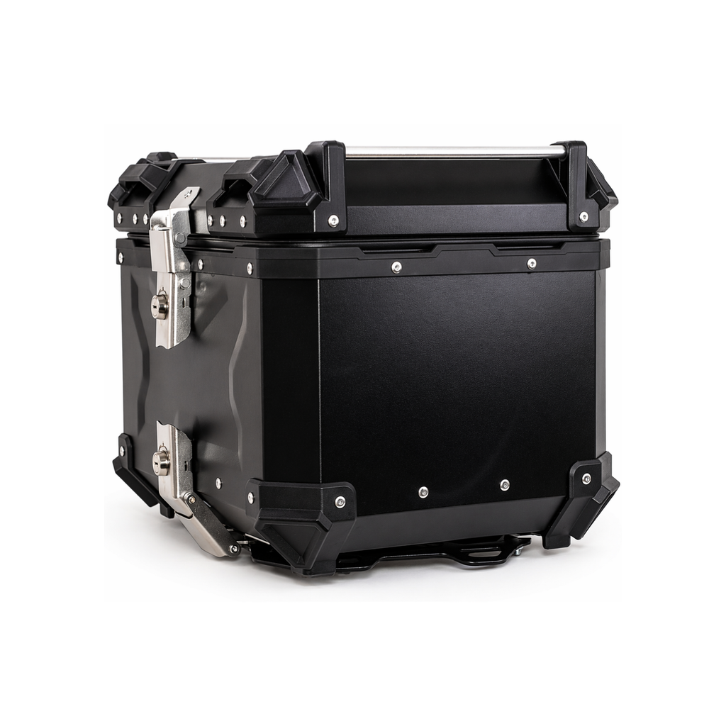 Maletero Premium MJW 55 Litros Aluminio Negro Con Diseño