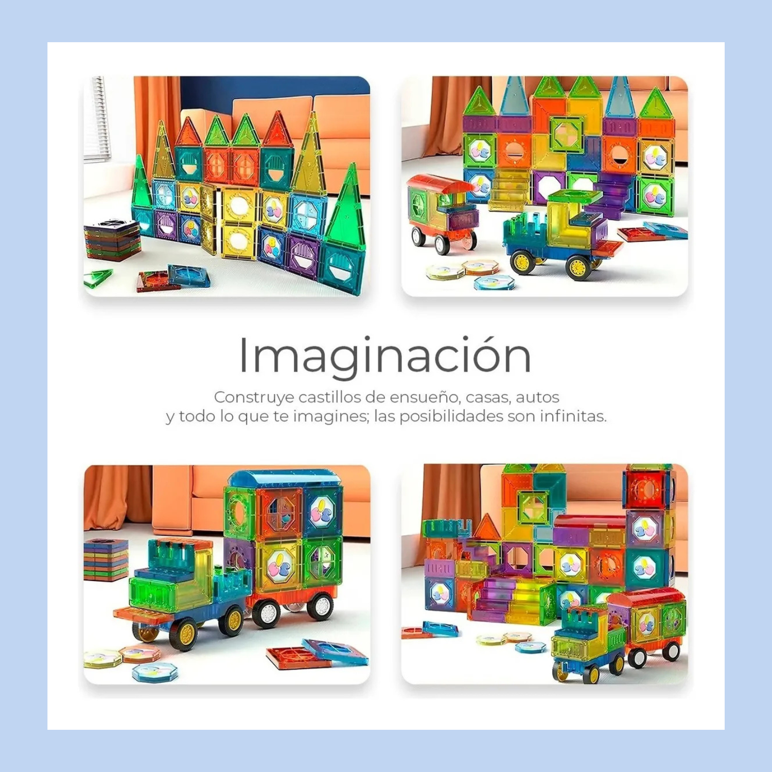 73 Piezas Bloques Fichas Magnéticas / Juguete de Construcción