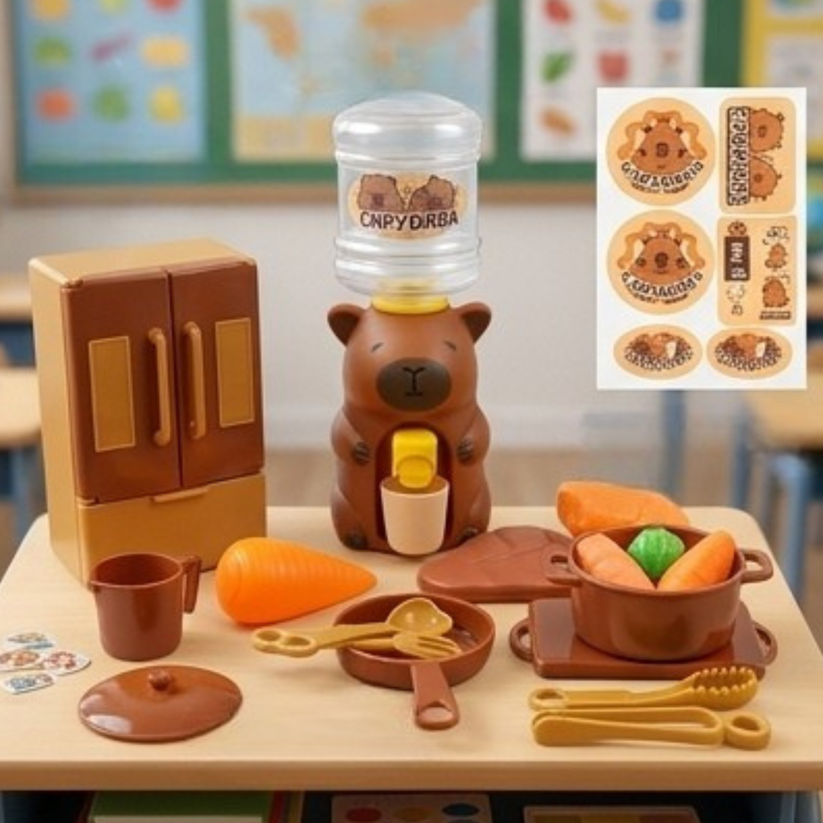Kit Juego De Cocina Infantil De Capibara Juguete