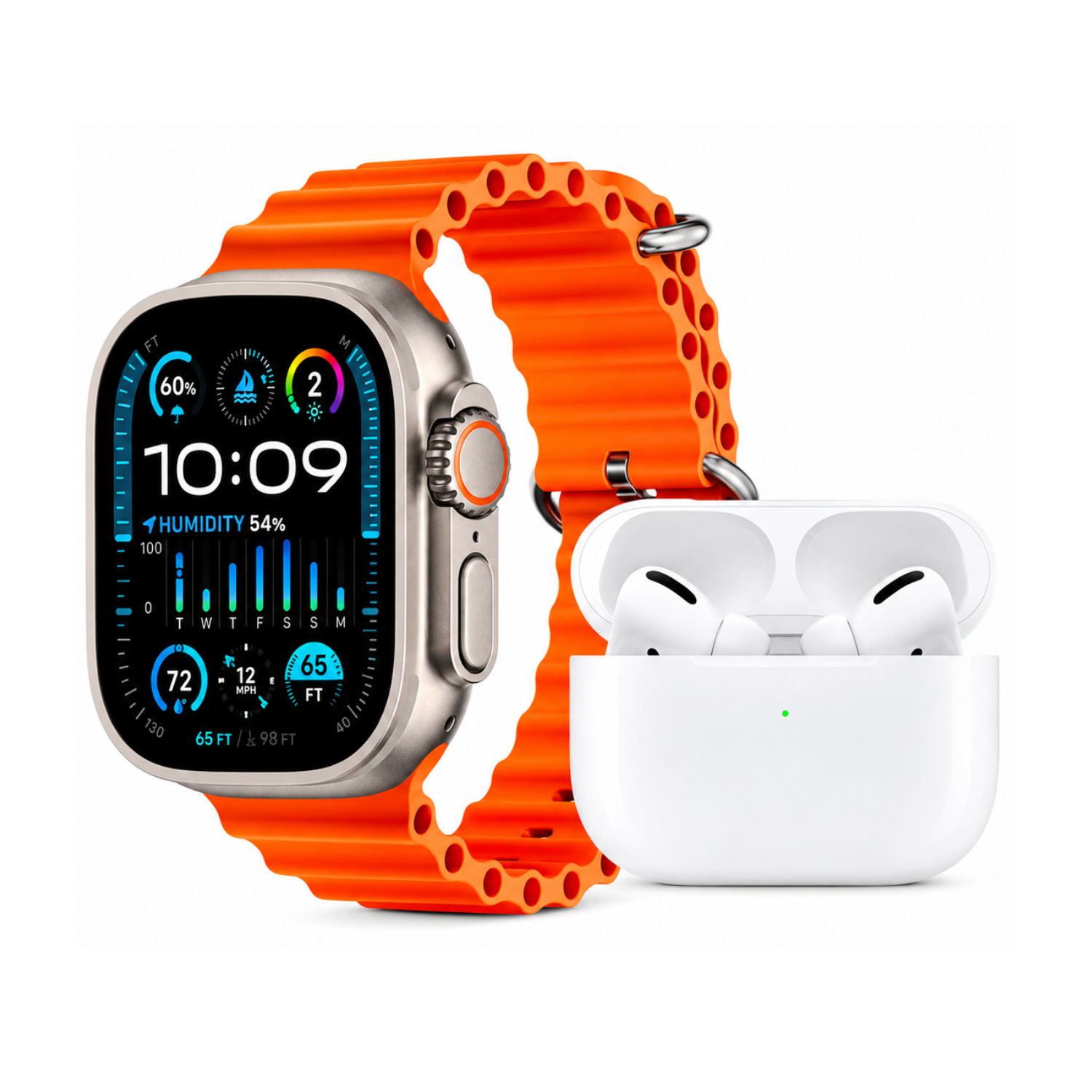 Combo Smartwatch + Audífonos Bluetooth + 7 Correas